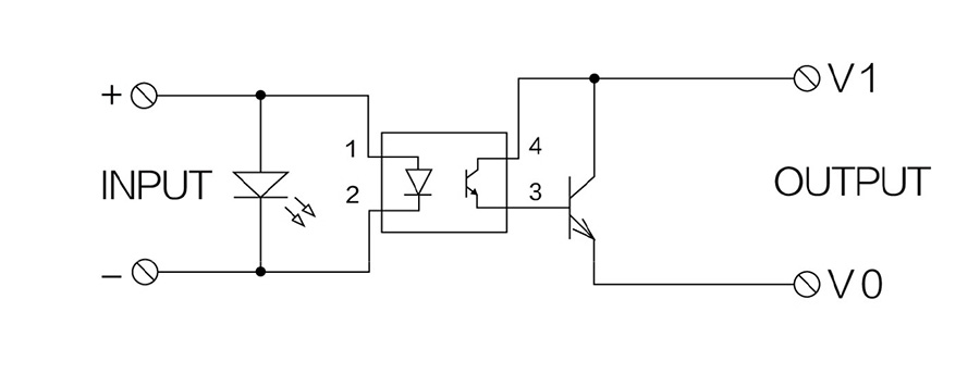 單路光電耦合器模組 接線示意圖