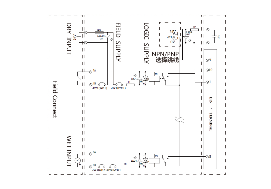 8通道繼電器隔離輸入SMD-8DI-R-SP