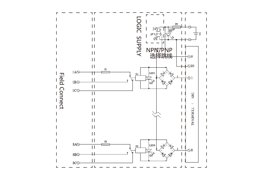 8通道繼電器隔離輸出SMD-8DO-R-DRY-SP