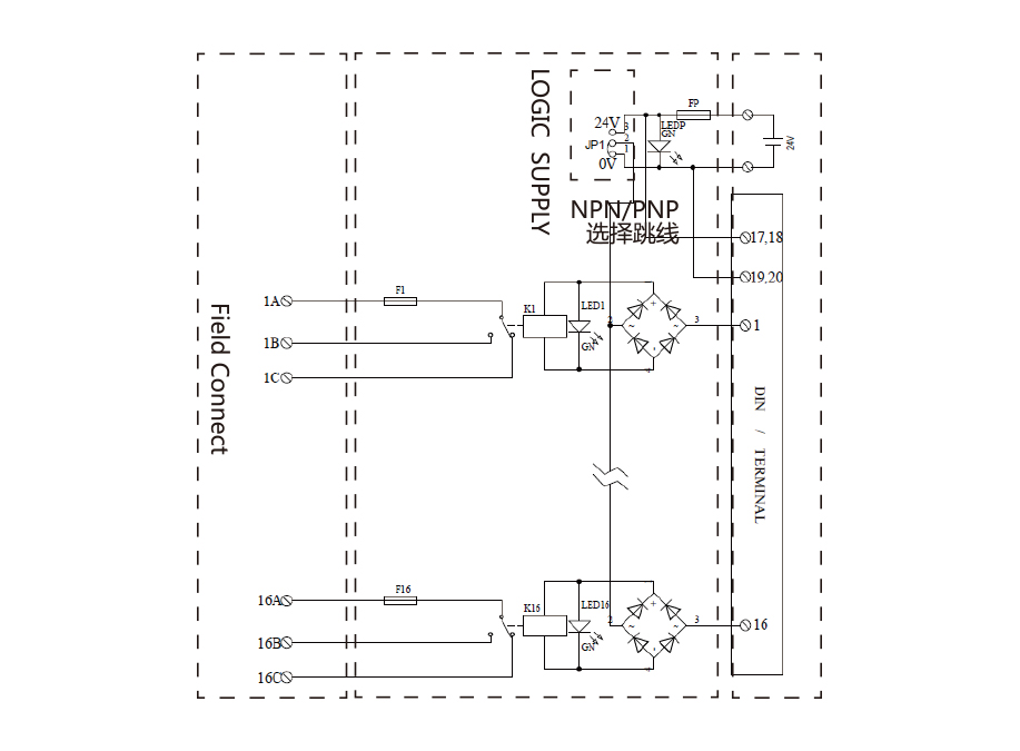 16通道繼電器隔離輸出SMD-16DO-R-DRY-SP