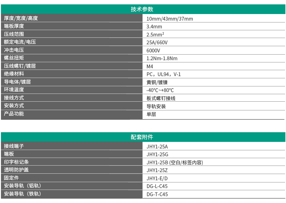 JHY1系列板式螺釘接線端子 JHY1-25A