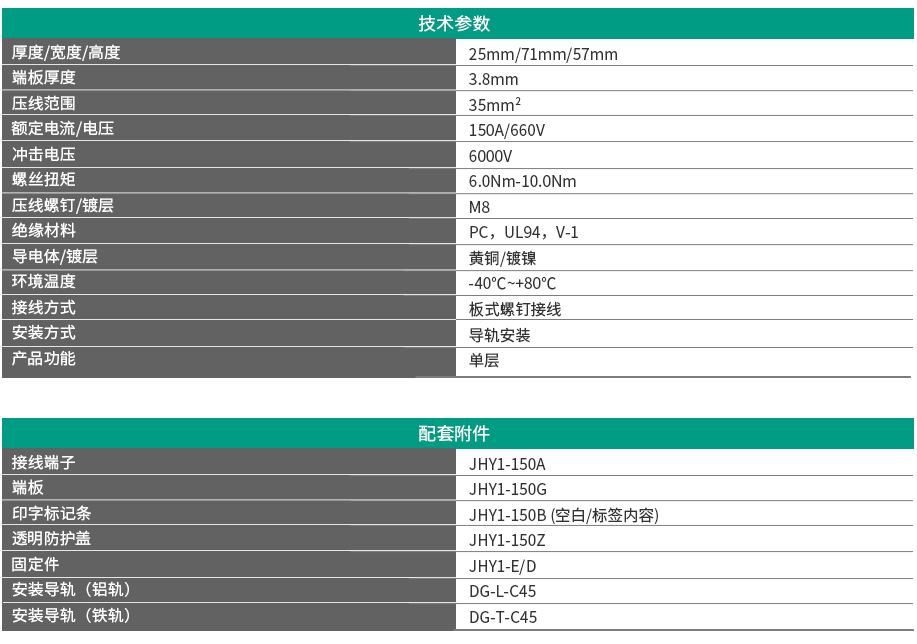 JHY1系列板式螺釘接線端子 JHY1-150A