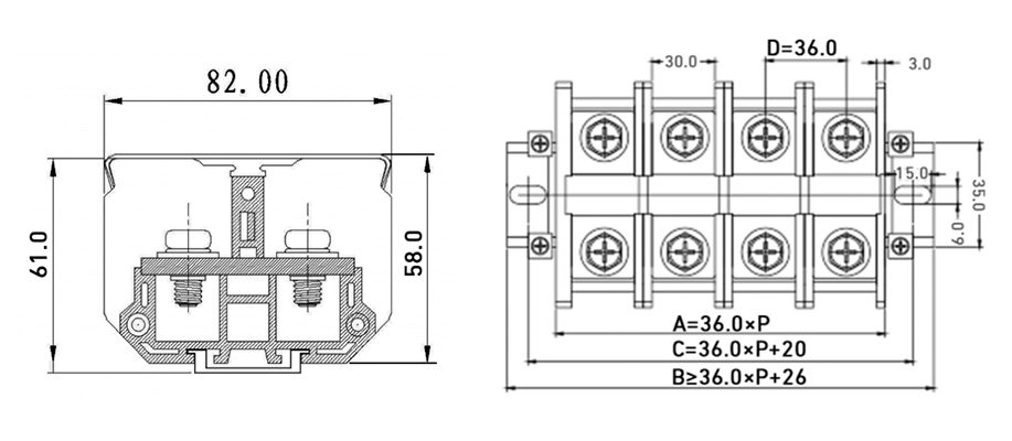 TR系列板式螺釘接線端子 TR-200A